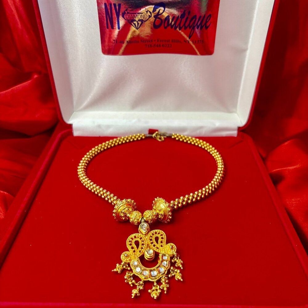 Costume plated gold Indian wear necklace